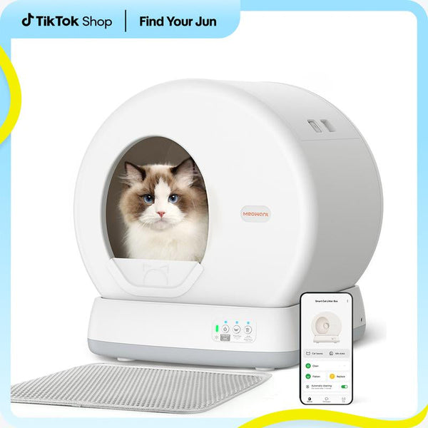 Meowant SC01 Self-Cleaning Cat Litter Box, Extra Large/Odor Removal/App Control Smart Cat Litter Box with Mat & Liner - Top Seller #Cozyvibes #Petlife